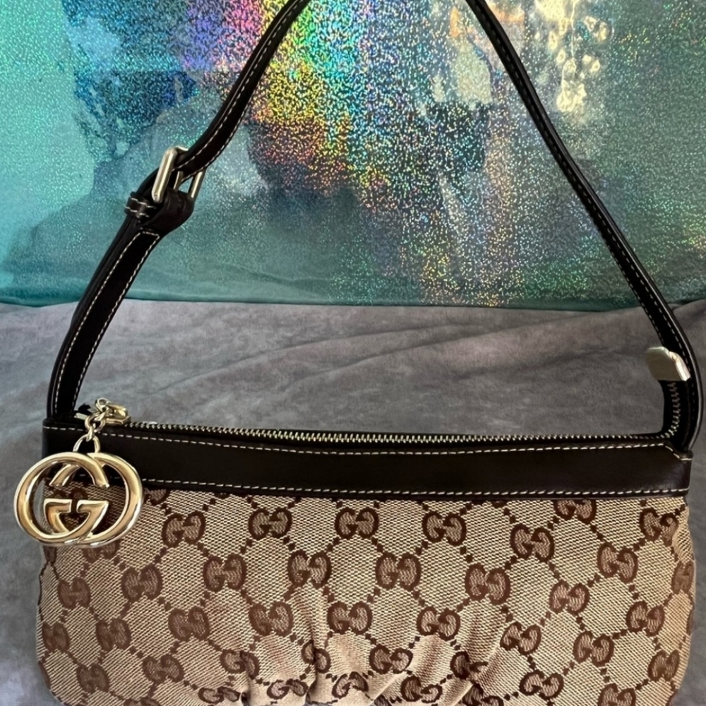 Gucci Monogram Interlocking Charm Pochette Handbag - image 2